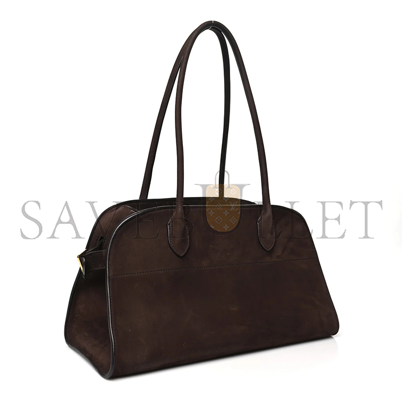 THE ROW NUBUCK MARGAUX SHOULDER 12 DARK MOCHA (38*23*18cm)
